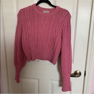 Chloe Pink Cable Knit Sweater